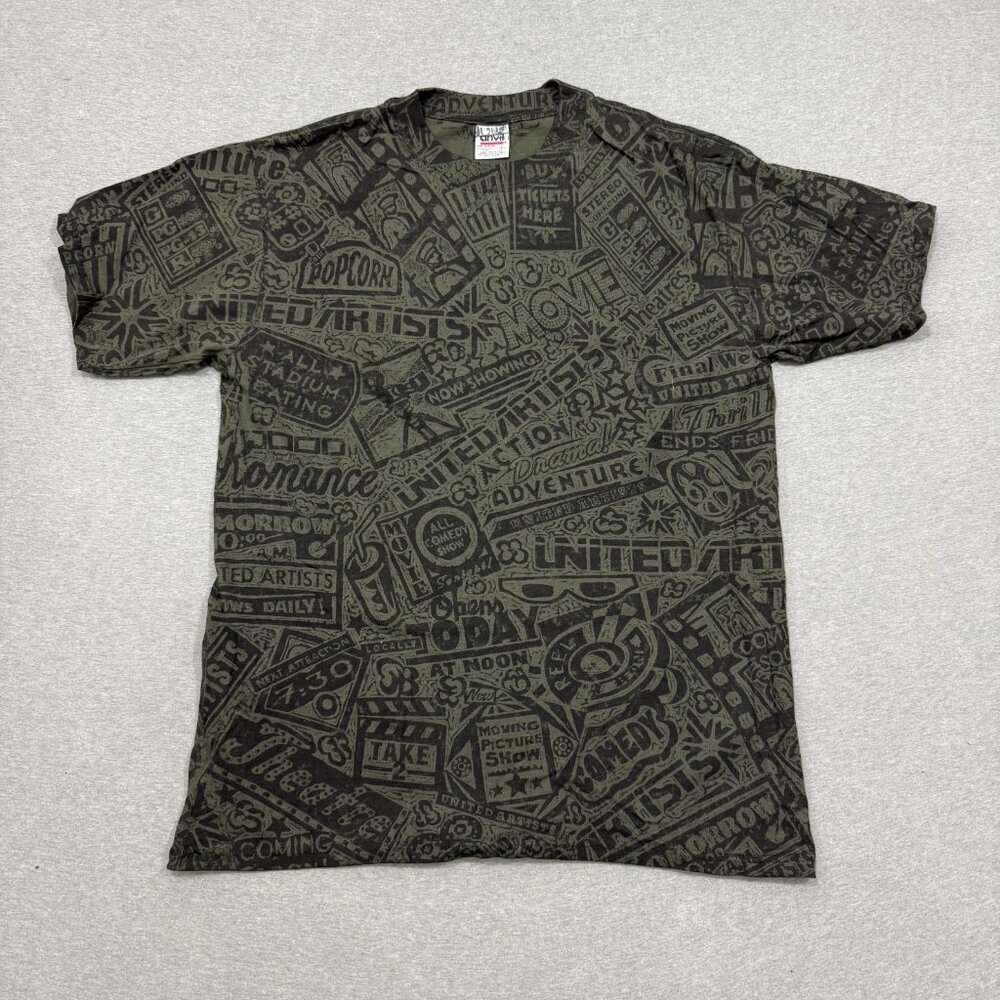 VTG Anvil Movie All Over Print T‎ Shirt Y2K Basics